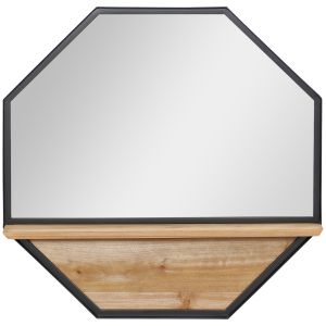 Espejo de pared madera de abeto, vidrio, metal 61x8.4x61 cm homcom