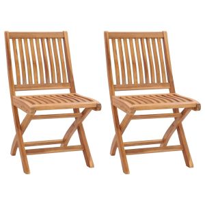 vidaXL sillas de jardín plegables 2 unidades madera maciza de teca