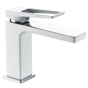 Mezclador para lavabo cromado/blanco orian
