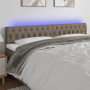 Cabecero con LED de tela gris taupe 180x7x78/88 cm eerf2123