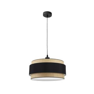 CoLGante kandy 2xE27 natural/negro regx50x50 cm