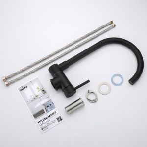 Grifo de cocina abatible mezclador de fregadero giratorio 360° en acero ino