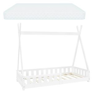 Cuna con protección anticaída y somier 80x160 cm ml-design