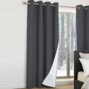 Cortinas térmicas opacas gris antracita lote de 2 135x240 cm