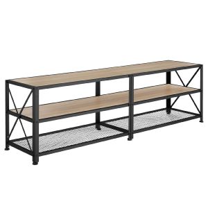 Mueble bajo para televisor, madera industrial clara, roble sonoma