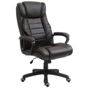 Silla de oficina ergonómica con masaje reclinable altura ajustable marrón