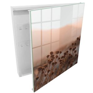 Caja para llaves 30x30x5 paisaje otoñal, apertura derecha blanca