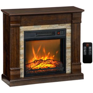 Chimenea eléctrica 80x21.6x67.8 cm color marrón Homcom