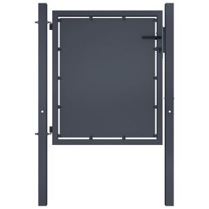 vidaXL puerta de jardín de acero gris antracita 100x100 cm