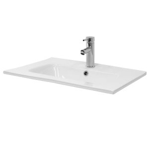 Lavabo de ceramica empotrado 61x16,5x46cm blanco ecd germany