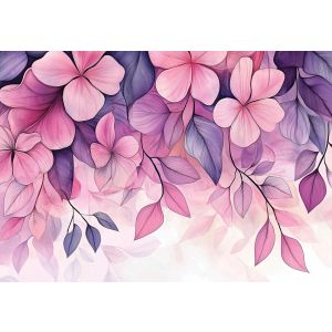 Papel pintado pared flores morado 400x280 fotomurales dormitorio tnt