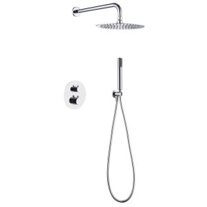 Conjunto de ducha termostático empotrado monza–cromo–rociadorø25–antical