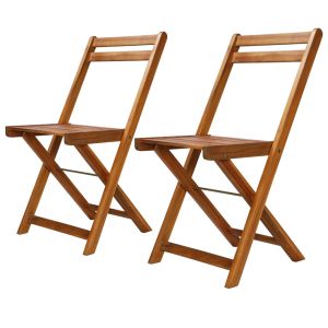 vidaXL sillas de bistró 2 unidades madera maciza de acacia