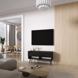Mueble tv moderno - negro mate - 100 x 32 x 52 cm