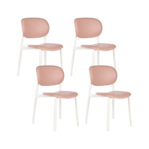 Conjunto de 4 sillas de jardín musano rosa pastel