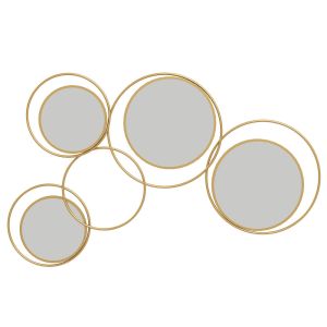 Espejo decorativo 110x68x2 cm metal color amarillo Homcom