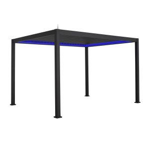 Pérgola bioclimática 3x4m de aluminio con iluminación LED, triomphe 3x4m