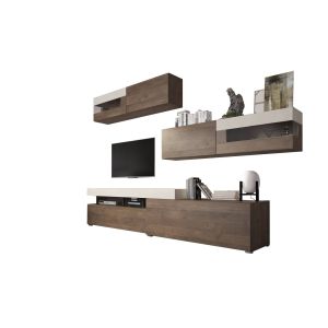 Mueble de pared giacosa, 6 puertas, madera nobilitada nogal