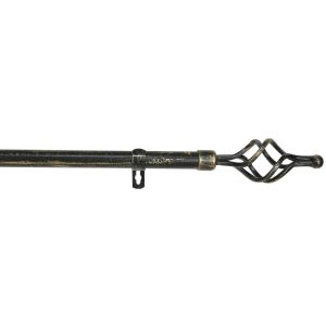 Barra de forja extensible y decorativa (negro+dorado, 70-120cm trenza)