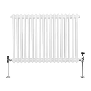 Radiador tradicional horizontal de 2 columnas - 600 x 832 mm - blanco
