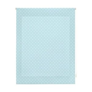 Estor enrollable premium 130x180  turquesa con motas blancas