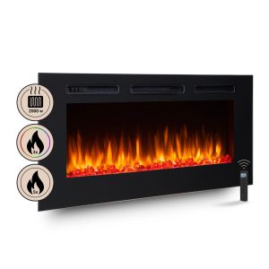 Chimenea eléctrica BALDERIA Fiamma 48 - chimenea empotrable - negro