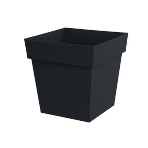 Maceta de plastico tuscany l.39 x w.39 x h.39 cm gris antracita