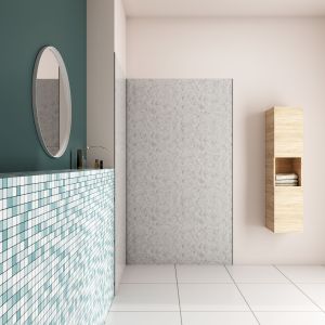 Panel angular de pared para ducha en aluminio,hormigón gris,90x90x210cm