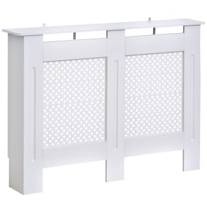 Cubre radiador madera 111.5x19x82 cm mdf color blanco Homcom