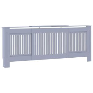 vidaXL cubierta para radiador mdf gris 205 cm