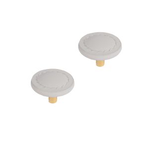 Pomo para mueble rei e541 | 36x36x25 mm | gris | 2 uds. | cuero