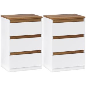 Mesitas de noche 40x30x59.5 cm mdf color blanco Homcom