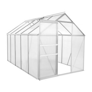 Invernadero de policarbonato 310 x 190 x 195 cm "basilic" - 5,89 m² - gris