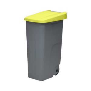 Denox - contenedor de basura denox  65,  | 110 l - tapa cerrada - amarillo