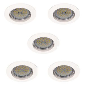 Pack 5 foco empotrable fijo basic redondo blanco wonderlamp 1xgu10