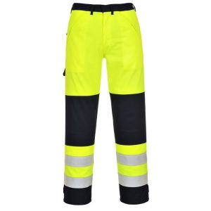 Pantalón de alta visibilidad - portwest - multirriesgos - amarillo/marino -