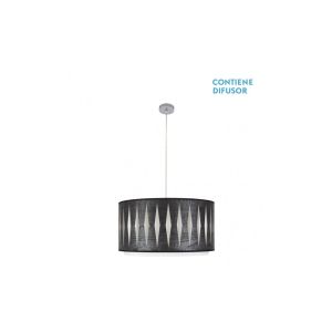 CoLGante alexandra 2xE27 cromo/madera negra regx50x50 cm