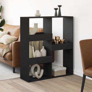Librerías madera ingeniería negro 100x33x115 cm