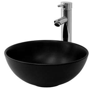 Lavabo sobre encimera, cerámica ø 32x13,5 cm ml-design