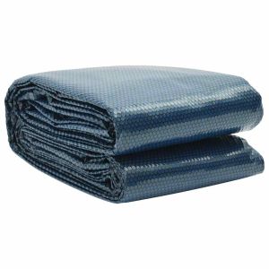 vidaXL cubierta solar de piscina de pe flotante negro y azul 600x300cm