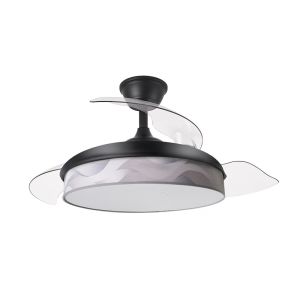 Ventilador dc moda 72w negro/ola gris 3 aspas