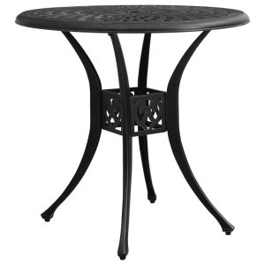 vidaXL mesa de jardín negro aluminio fundido 78x78x72 cm