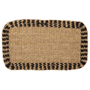 Felpudo de fibra marrón 60x35x1.2h cm