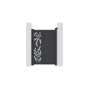 Puerta 1m folya h.140cm aluminio gris