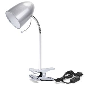 Aigostar lámpara de escritorio con pinza LED E27, plata (sin bombilla)