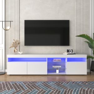 Mueble de tv con LED 3 puertas blanco 48x180x35cm