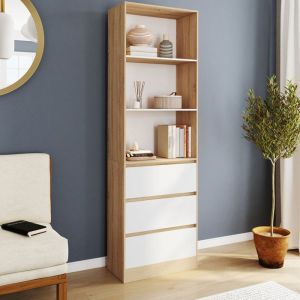 Estantería biblioteca carla - madera blanca - 190 cm