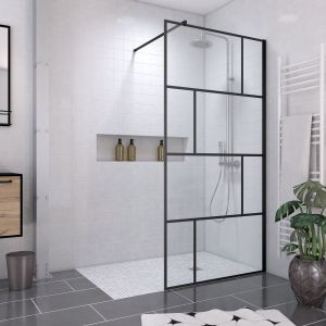 Pack mampara 100x195 + plato alicatable 90x140 - válvula vertical