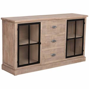 Aparador de madera marrón 150×40×83h cm