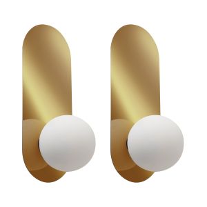 Conjunto de 2 lámparas de pared leisi dorado